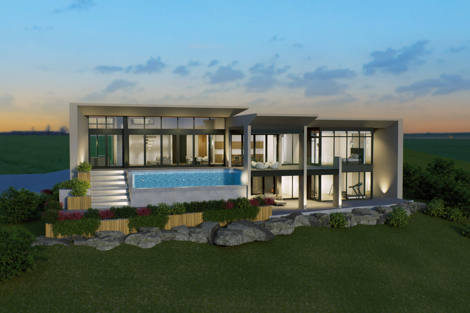 Modern - Knights View Estates - West Kelowna - Rear
